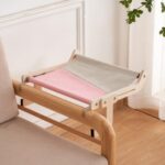 Hamaca de madera para gatos en balcón, caseta para gatos montada en la ventana o pared, caseta para mascotas colgante junto a la cama