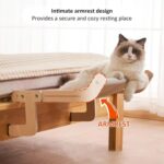Hamaca de madera para gatos en balcón, caseta para gatos montada en la ventana o pared, caseta para mascotas colgante junto a la cama - Imagen 2