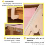 Hamaca de madera para gatos en balcón, caseta para gatos montada en la ventana o pared, caseta para mascotas colgante junto a la cama - Imagen 3