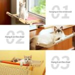 Hamaca de madera para gatos en balcón, caseta para gatos montada en la ventana o pared, caseta para mascotas colgante junto a la cama - Imagen 7