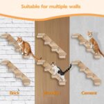 Estructura de escalada para gatos montada en la pared, plataforma de salto de madera y sisal para gatos, escaleras de escalada multinivel., 2 Layers - Imagen 6