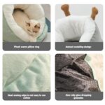 Alfombra gruesa semicerrada estilo zapatilla para gatos Ced, cálida para invierno., L - Imagen 4