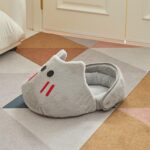 Cama para mascotas semiabierta, amplia y cálida para invierno, que bloquea la luz., Gray + M