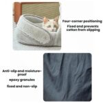 Cama para mascotas semiabierta, amplia y cálida para invierno, que bloquea la luz., White + M - Imagen 3