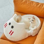 Cama para mascotas semiabierta, amplia y cálida para invierno, que bloquea la luz., Gray + L - Imagen 7