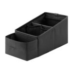 Organizador multifuncional con portavasos y reposabrazos para coche.
