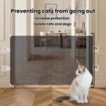 Puerta retráctil antisalto para mascotas, barrera antiescape para gatos., 58 x 125cm - Imagen 3