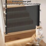 Puerta retráctil antisalto para mascotas, barrera antiescape para gatos., 68 x125cm - Imagen 4
