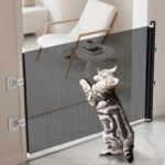 Puerta retráctil antisalto para mascotas, barrera antiescape para gatos., 68 x125cm - Imagen 9