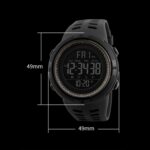 SKMEI 1251 Hombres Moda al aire libre 50m Reloj deportivo impermeable Reloj digital con correa de PU - Imagen 6