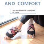 1 par de calcetines antideslizantes para Yoga, calcetines sin dedos para Pilates, Ballet, Yoga, Pilates, zapatos de barra para mujer, 225-230mm de longitud del pie, 225-230mm (Pink) - Imagen 3