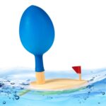 Juguetes para bebés Barco de globos de madera Barco impulsado por globos Juguetes de baño de madera para niños