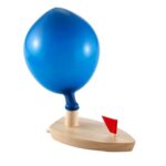 Juguetes para bebés Barco de globos de madera Barco impulsado por globos Juguetes de baño de madera para niños - Imagen 2
