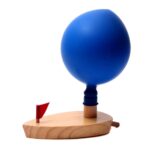 Juguetes para bebés Barco de globos de madera Barco impulsado por globos Juguetes de baño de madera para niños - Imagen 3