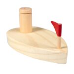 Juguetes para bebés Barco de globos de madera Barco impulsado por globos Juguetes de baño de madera para niños - Imagen 4