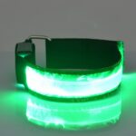 Correa de muñeca deportiva con batería ligera de nailon reflectante de seguridad con Flash LED, Battery Green - Imagen 3