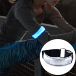 Correa de muñeca deportiva con batería ligera de nailon reflectante de seguridad con Flash LED, Battery Blue