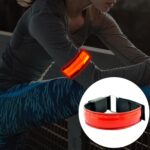 Correa de muñeca deportiva con batería ligera de nailon reflectante de seguridad con Flash LED, Battery Red