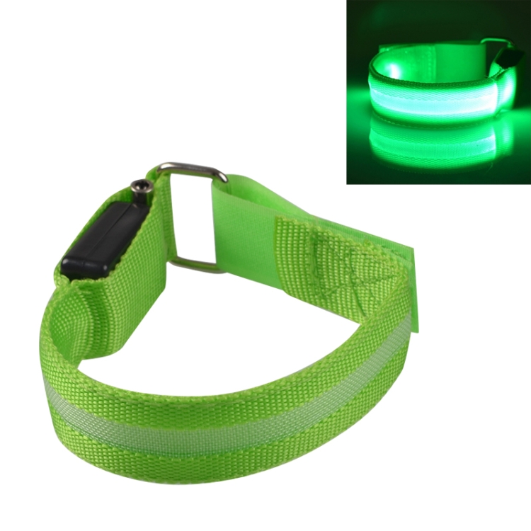 TBD051638807.jpg Pulsera ligera de nylon del brazalete de la luz LED de los deportes nocturnos, Battery Version Green - Imagen 1
