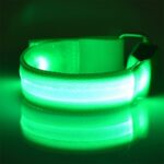 Pulsera ligera de nylon del brazalete de la luz LED de los deportes nocturnos, Battery Version Green - Imagen 5