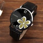 YAZOLE Reloj de cuarzo con patrón de trébol de cuatro hojas estilo OL para mujer - Imagen 3