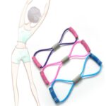 Cuerda elástica de látex para el hogar, equipo de Fitness con cuerda de tracción de ocho caracteres, Latex Elastic Rope (Purple), Latex Elastic Rope (Pink), Latex Elastic Rope (Blue)
