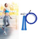 Cuerda de saltar ajustable para saltar con alambre de acero, longitud: 3 m, Steel Wire Jump Rope (Blue)