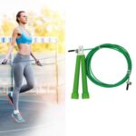 Cuerda de saltar ajustable para saltar con alambre de acero, longitud: 3 m, Steel Wire Jump Rope (Green)