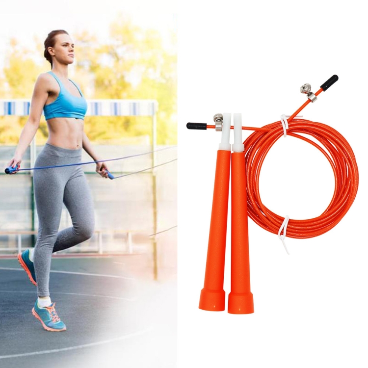 TBD052570301F.jpg Cuerda de saltar ajustable para saltar con alambre de acero, longitud: 3 m, Steel Wire Jump Rope (Orange) - Imagen 1