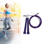 Cuerda de saltar ajustable para saltar con alambre de acero, longitud: 3 m, Steel Wire Jump Rope (Purple)