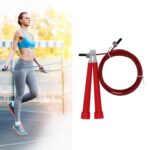 Cuerda de saltar ajustable para saltar con alambre de acero, longitud: 3 m, Steel Wire Jump Rope (Red)