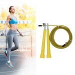 Cuerda de saltar ajustable para saltar con alambre de acero, longitud: 3 m, Steel Wire Jump Rope (Yellow)