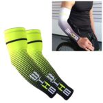 1 par de hombres geniales ciclismo correr bicicleta protección solar UV brazalete cubierta para brazo con protección manga bicicleta deporte calentadores de brazos mangas, M