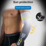 1 par de hombres geniales ciclismo correr bicicleta protección solar UV brazalete cubierta para brazo con protección manga bicicleta deporte calentadores de brazos mangas, XL - Imagen 4