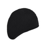 Gorros de natación impermeables de silicona para adultos, 2 uds., protegen las orejas, pelo largo, gorro de natación deportivo, Silicone Long Hair Swimming Cap(Black)