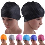 Gorros de natación impermeables de silicona para adultos, 2 uds., protegen las orejas, pelo largo, gorro de natación deportivo, Silicone Long Hair Swimming Cap(Black) - Imagen 2