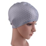 Gorros de natación impermeables de silicona para adultos, 2 uds., protegen las orejas, pelo largo, gorro de natación deportivo, Silicone Long Hair Swimming Cap(Black) - Imagen 10