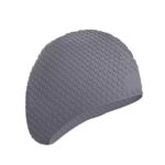 Gorros de natación impermeables de silicona para adultos, 2 uds., protegen las orejas, pelo largo, gorro de natación deportivo, Silicone Long Hair Swimming Cap(Gray)