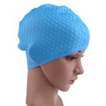 Gorros de natación impermeables de silicona para adultos, 2 uds., protegen las orejas, pelo largo, gorro de natación deportivo, Silicone Long Hair Swimming Cap(Gray) - Imagen 8