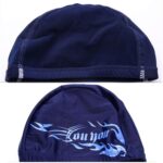 Gorro de natación unisex de spandex transpirable, Spandex Swimming Cap(Blue Fire on Black) - Imagen 4
