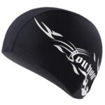 Gorro de natación unisex de spandex transpirable, Spandex Swimming Cap(Blue Fire on White) - Imagen 2