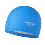 Gorro de natación ampliado impermeable recubierto de PU para hombres y mujeres adultos, PU Coated Enlarged (Blue)