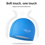 Gorro de natación ampliado impermeable recubierto de PU para hombres y mujeres adultos, PU Coated Enlarged (Blue) - Imagen 3