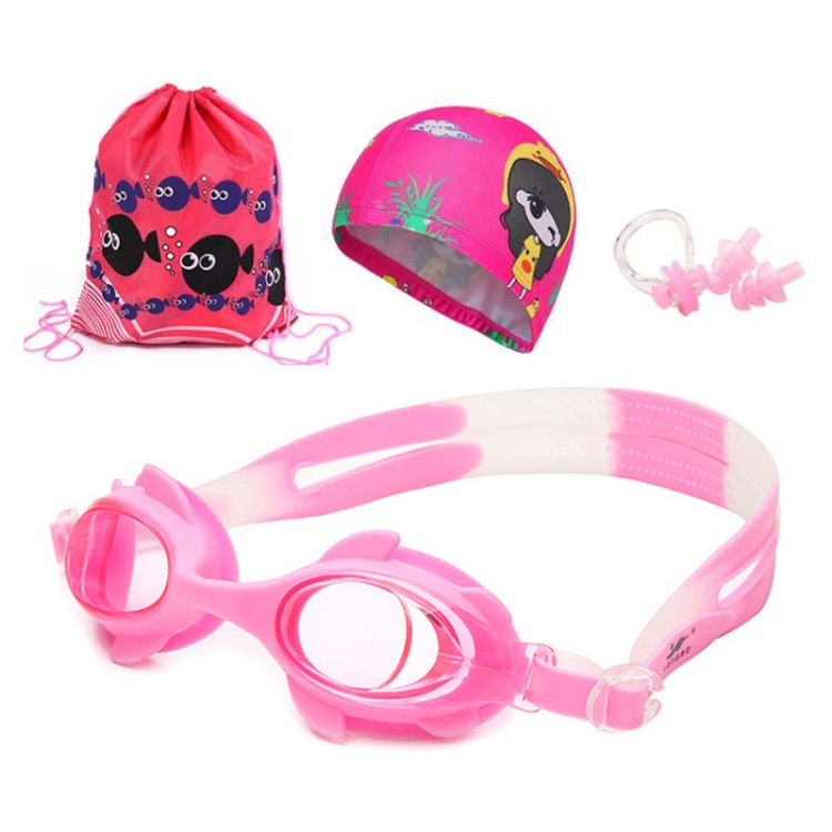 TBD053042801D.jpg Gafas de natación de silicona 4 en 1 con diseño de cangrejo pequeño, impermeables y antivaho, gorro de natación con estampado impreso, tapones para los oídos con clip para la nariz y bolsa de almacenamiento, juego de equipo de natación para niños... - Imagen 1
