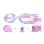 JIEHU JH8102 4 en 1 Mujeres HD Transparente Antivaho Gafas de natación impermeables Conjunto de gorro de natación, JIEHU JH8102 (Purple Color)