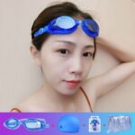 JIEHU JH8102 4 en 1 Mujeres HD Transparente Antivaho Gafas de natación impermeables Conjunto de gorro de natación, JIEHU JH8102 (Blue) - Imagen 8