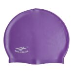 Gorro de natación de silicona impermeable de color sólido para adultos, Silicone Swimming Cap(Purple) - Imagen 2