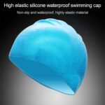 Gorro de natación de silicona impermeable de color sólido para adultos, Silicone Swimming Cap(Silver) - Imagen 6