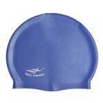 Gorro de natación de silicona impermeable de color sólido para adultos, Silicone Swimming Cap(Dark Blue) - Imagen 2