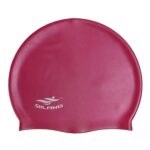 Gorro de natación de silicona impermeable de color sólido para adultos, Silicone Swimming Cap(Wine Red) - Imagen 2